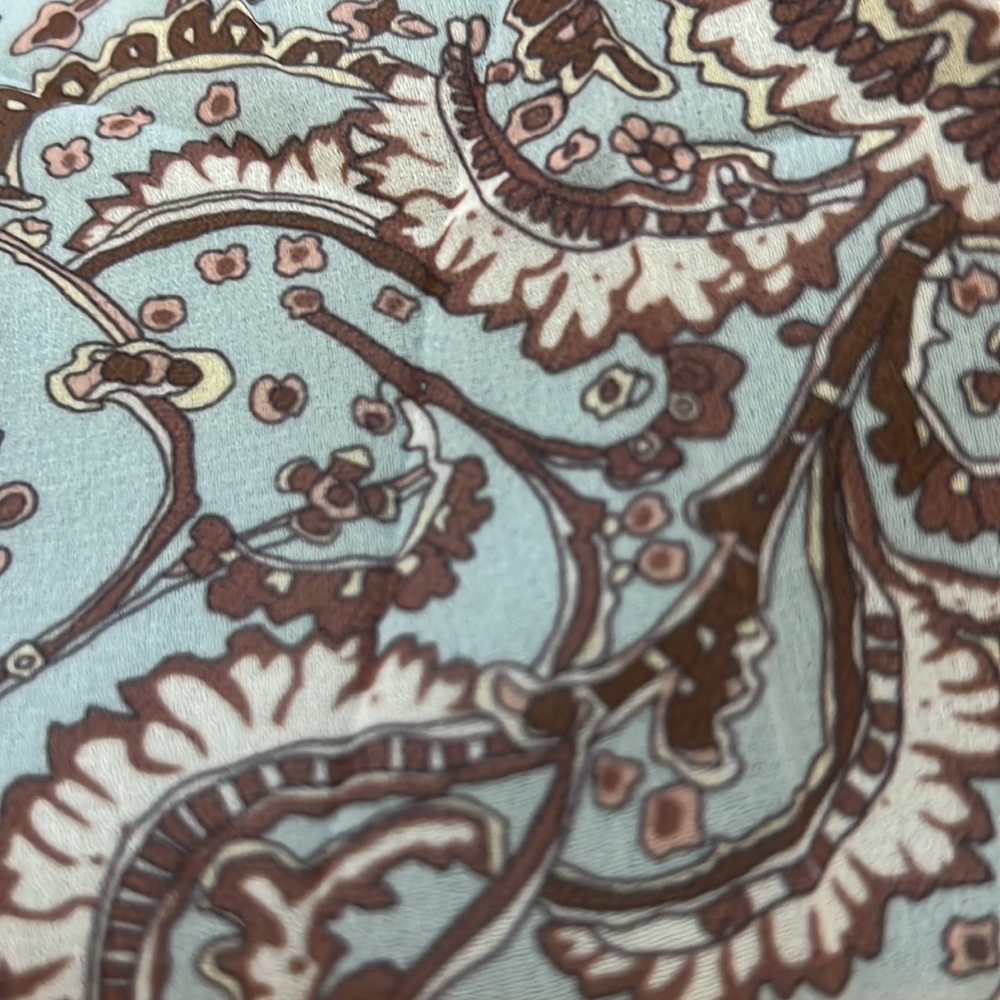 Light Blue Jeans Paisley Polyester Print on side of the Wide Leg Size: XS - Picture 8 of 10